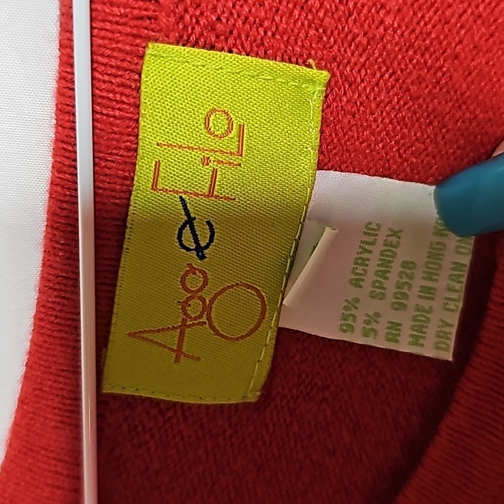 Anthropologie Ago e Filo red cardigan embroidered sweater sz XS - Picture 4 of 5